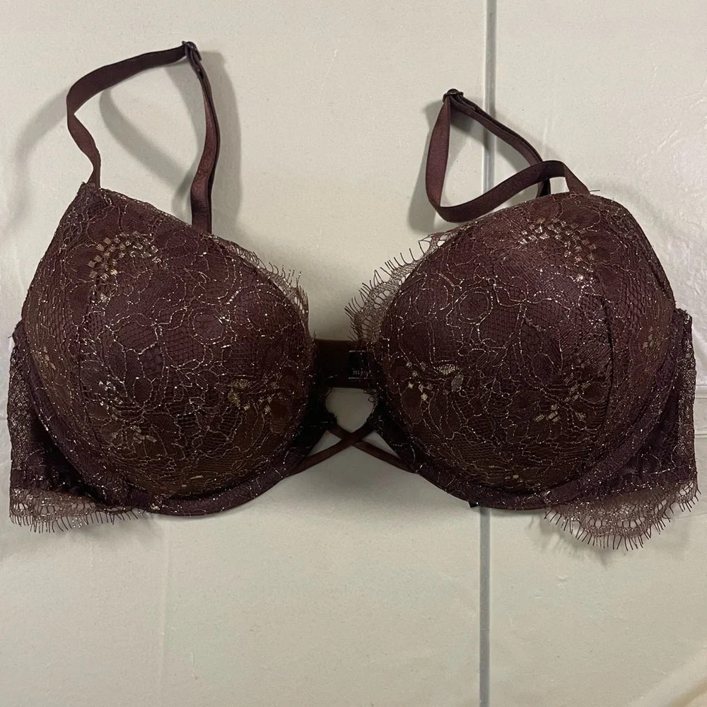 Victoria's Secret Deep Brown Lace Bra - Picture 3 of 15